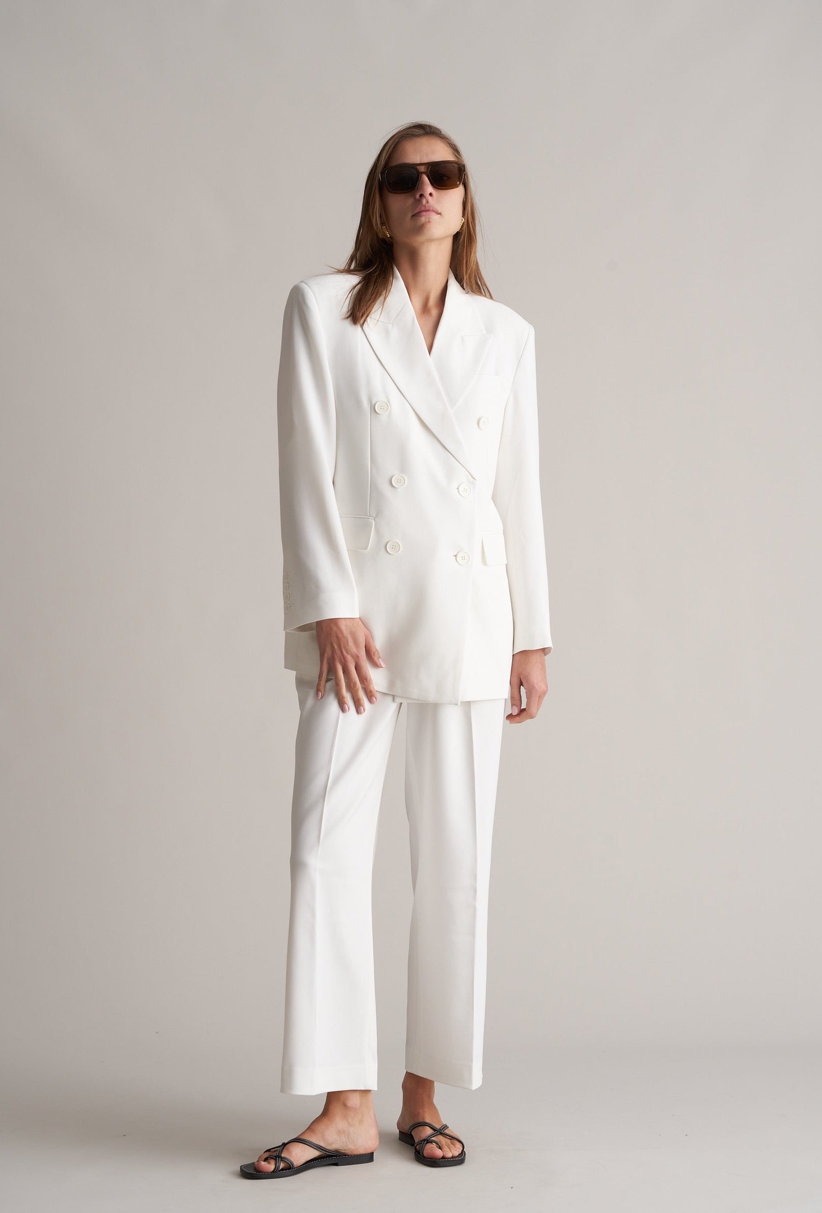 Zoira Double Breasted Blazer Optic White