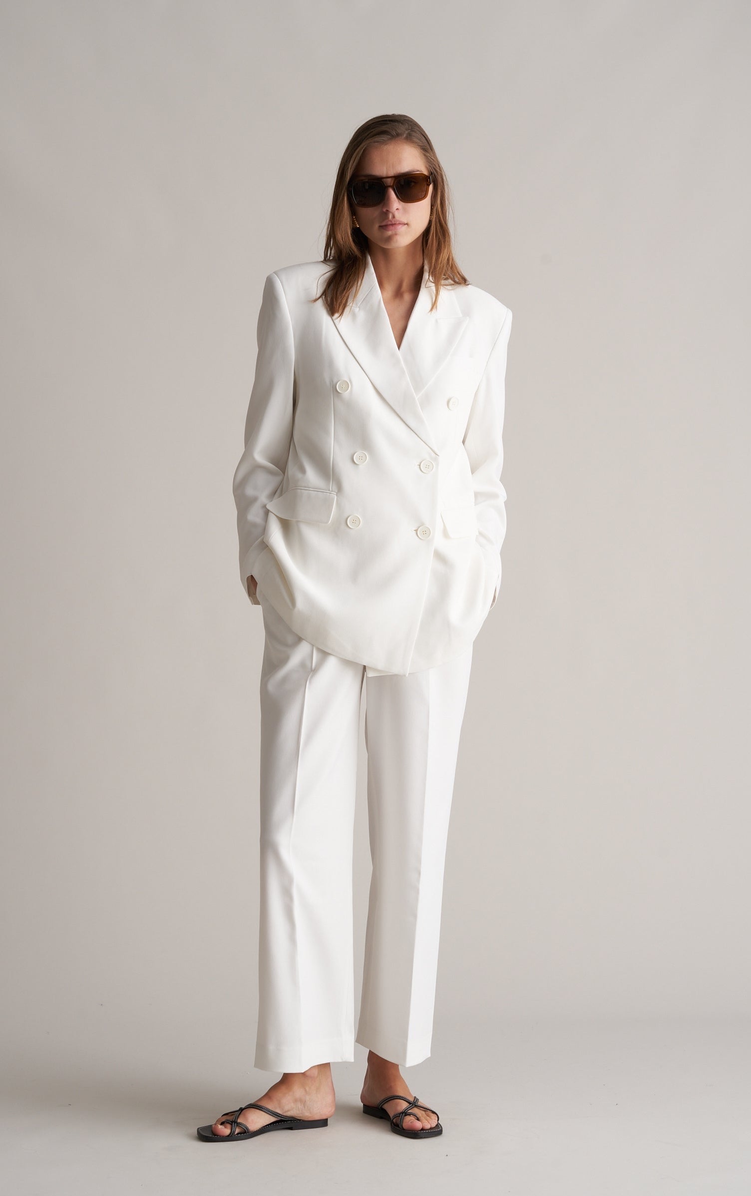 Zoira Double Breasted Blazer Optic White