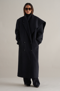 Neo Wool Boyfriend Coat Navy