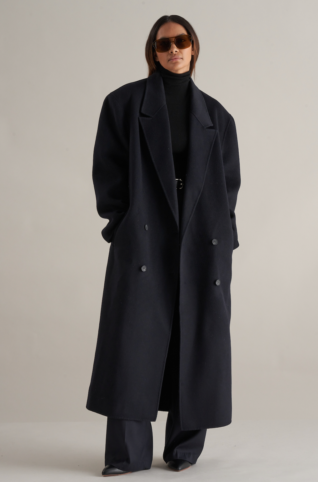 Neo Wool Boyfriend Coat Navy