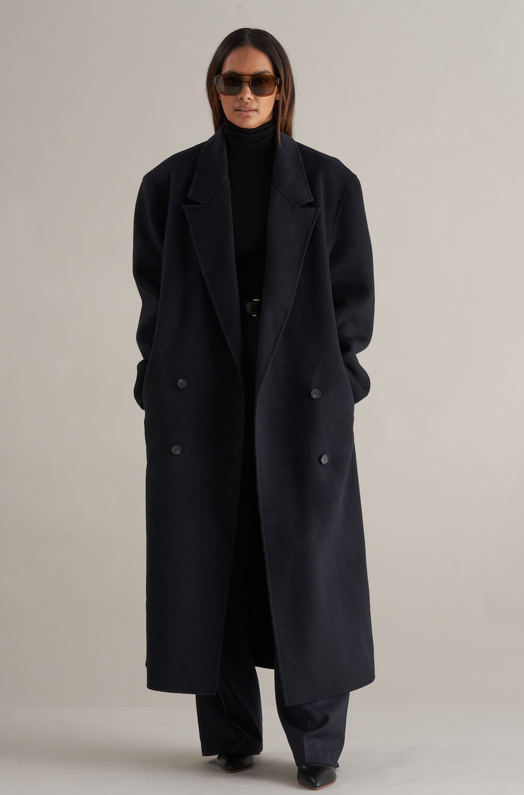 Neo Wool Boyfriend Coat Navy