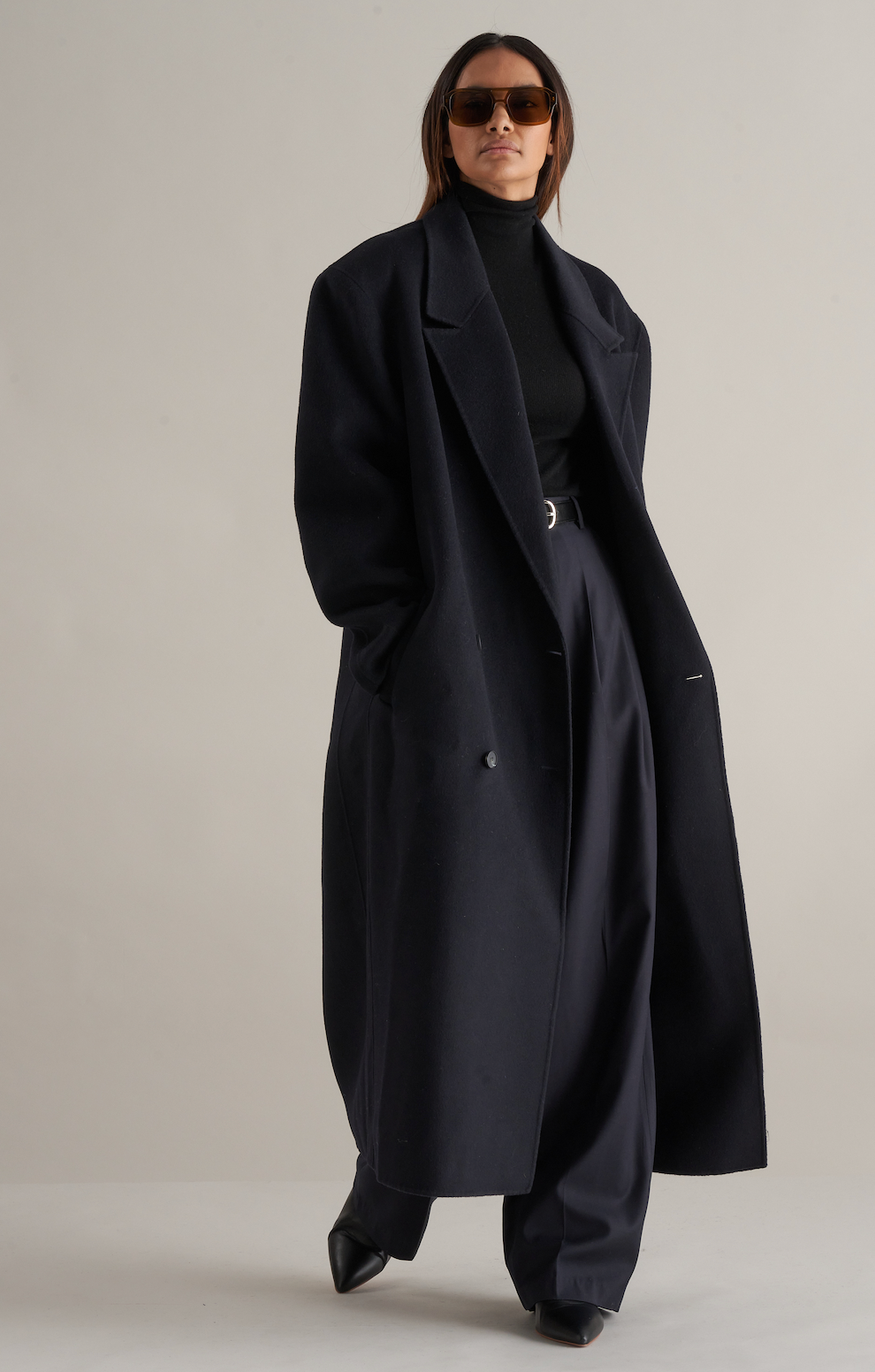 Neo Wool Boyfriend Coat Navy