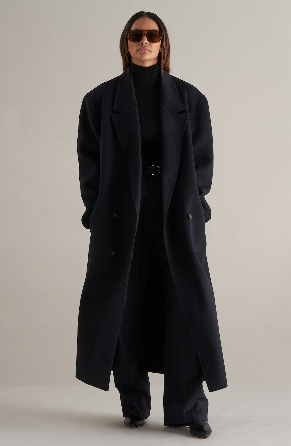 Neo Wool Boyfriend Coat Navy