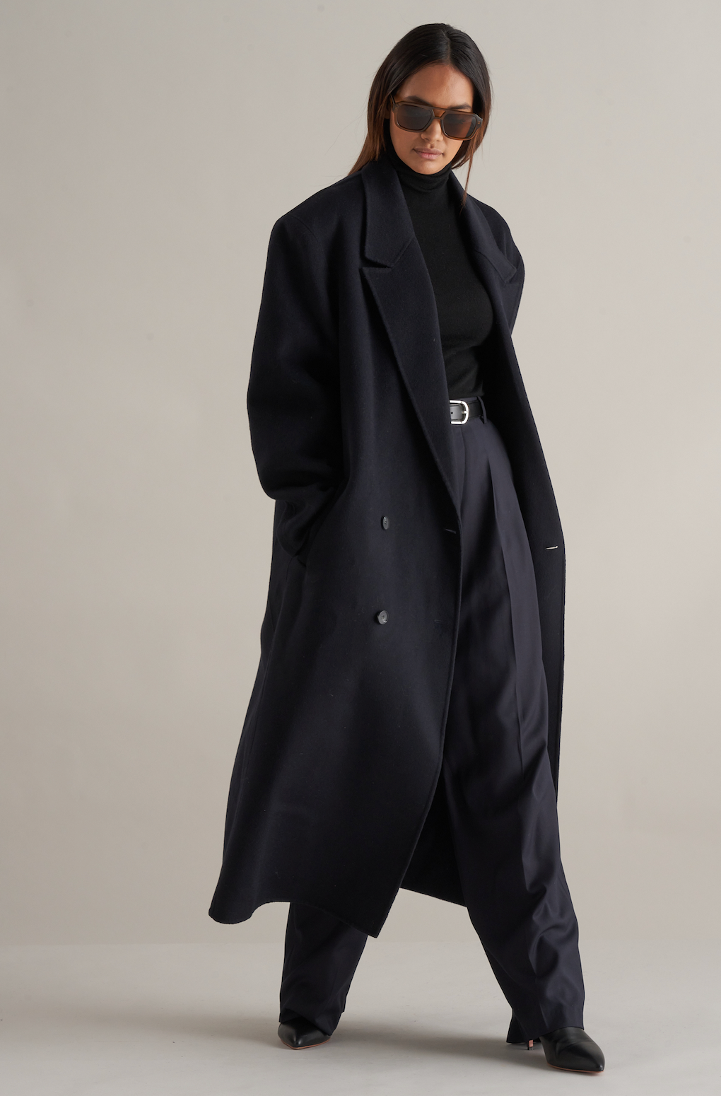 Neo Wool Boyfriend Coat Navy