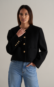 Eli Premium Wool Tweed Jacket Black