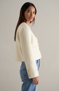 Eli Premium Wool Tweed Jacket Ivory