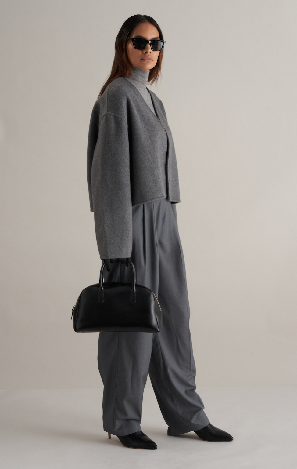 Lana Cropped Wool Jacket Grey