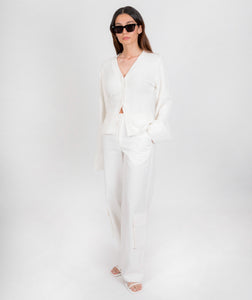 Portia Cotton Cargo Trousers Optic White