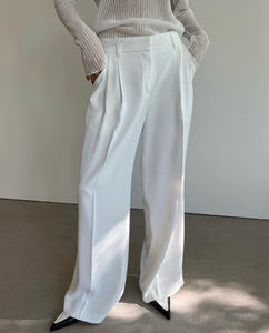 Dionne Summer Pintuck Trousers Optic White
