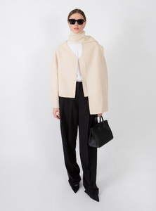 Tol Wool Jacket with Scarf Buttermilk