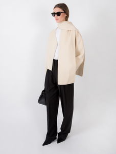 Tol Wool Jacket with Scarf Buttermilk