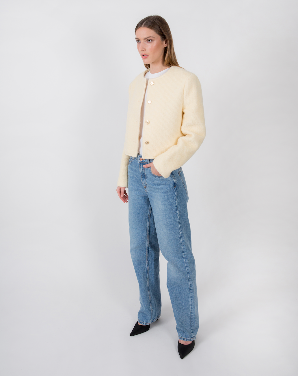 Cleo Wool Tweed Jacket Cashew