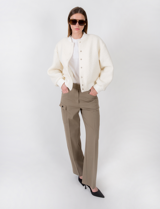 Viky Wool Bouclé Bomber Milk