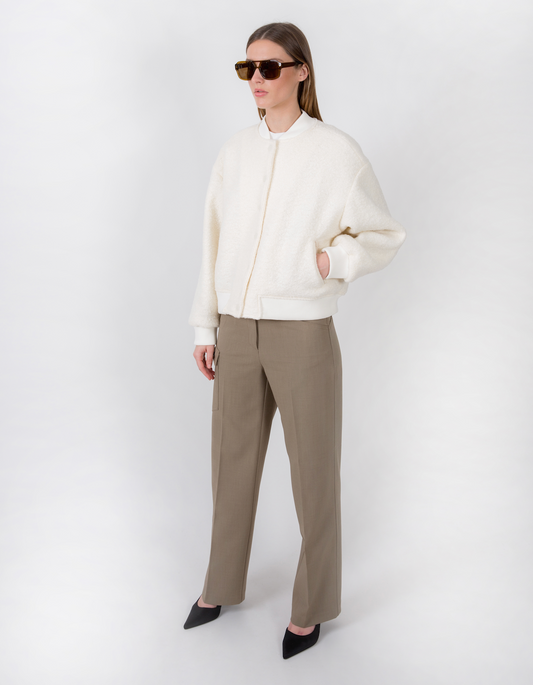 Viky Wool Bouclé Bomber Milk