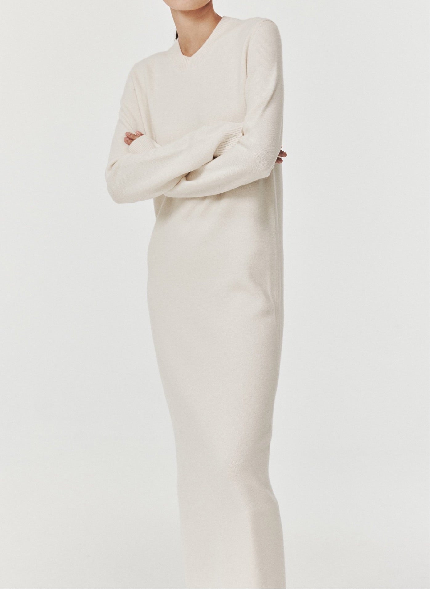 Signature Knitted Wool Dress Milk