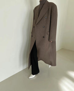Francis Wool Belted Coat Dark Taupe