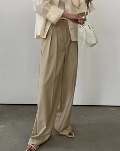 Double Pleated Slack Trousers